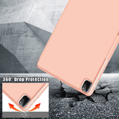 For iPad Pro 12.9 2022 / 2021 Multi-folding Horizontal Flip PU Leather Shockproof Tablet Case with Holder & Sleep / Wake-up Function(Rose Gold) by bashfashion