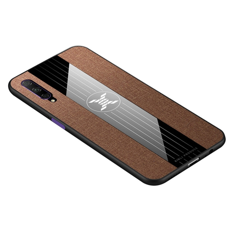 For Huawei Honor 9X Pro XINLI Stitching Cloth Textue Shockproof TPU Protective Case(Brown) by XINLI