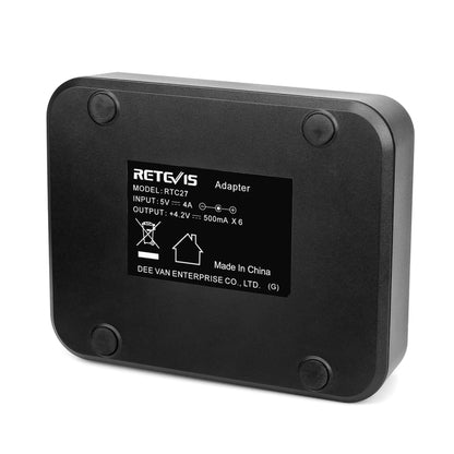 RETEVIS RTC27 Multi-function Six-Way Walkie Talkie Charger for Retevis RT27, EU Plug by RETEVIS