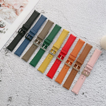 For Samsung Galaxy Watch Active2 44mm Sewing Litchi Texture Leather Watch Band(Brown) by bashfashion