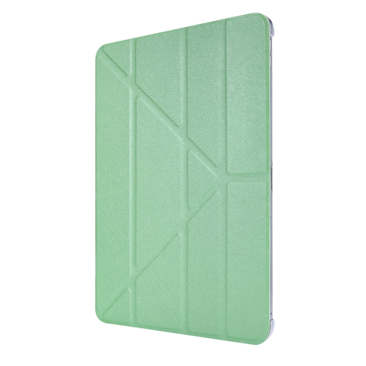 For iPad Air 13 2025 / 2024 / iPad Pro 12.9 2022 / 2021 Silk Texture Horizontal Deformation Flip Leather Tablet Case with Holder(Green) by bashfashion