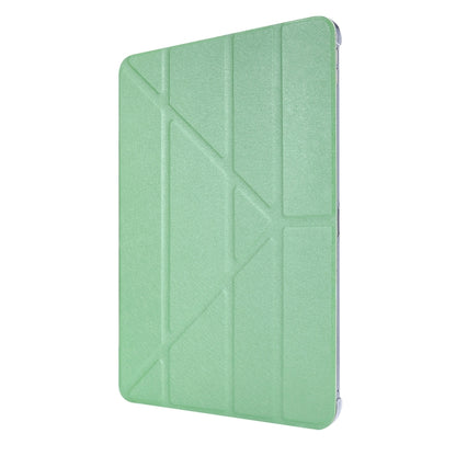 For iPad Air 13 2025 / 2024 / iPad Pro 12.9 2022 / 2021 Silk Texture Horizontal Deformation Flip Leather Tablet Case with Holder(Green) by bashfashion