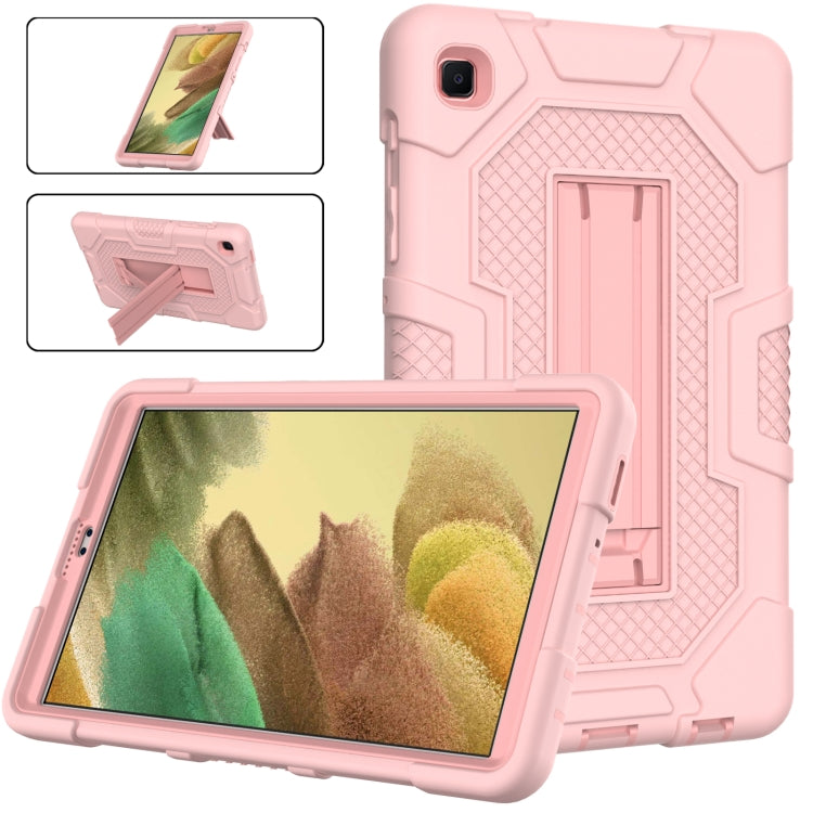 For Samsung Galaxy Tab A7 Lite T220 / T225 Contrast Color Robot Shockproof Silicone + PC Protective Case with Holder(Rose Gold) by bashfashion