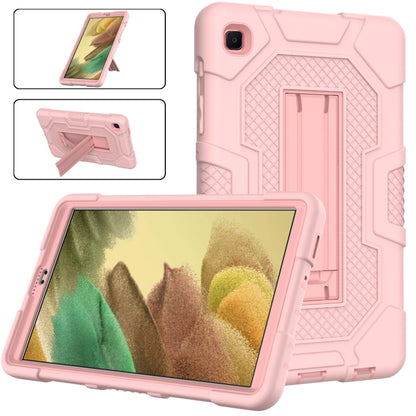 For Samsung Galaxy Tab A7 Lite T220 / T225 Contrast Color Robot Shockproof Silicone + PC Protective Case with Holder(Rose Gold) by bashfashion