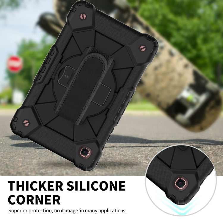 For Samsung Galaxy Tab A7 Lite T220 / T225 Contrast Color Robot Shockproof Silicon + PC Protective Case with Holder & Shoulder Strap(Black) by bashfashion