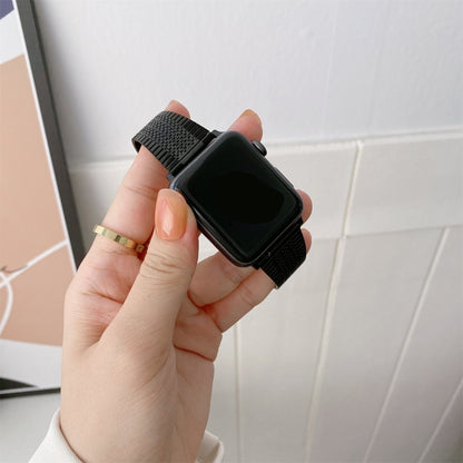 Buckle Style Steel Watch Band For Apple Watch Series 9&8&7 41mm / SE 3&SE 2&6&SE&5&4 40mm / 3&2&1 38mm(Black) by bashfashion