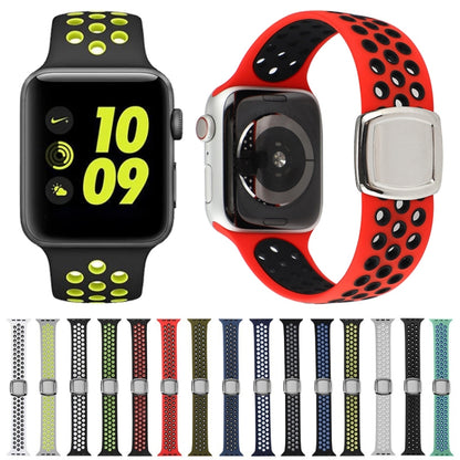 Double Color Silicone Watch Band For Apple Watch Ultra 49mm&Watch Ultra 2 49mm / Series 9&8&7 45mm / SE 3&SE 2&6&SE&5&4 44mm / 3&2&1 42mm(Olive Green Black) by bashfashion