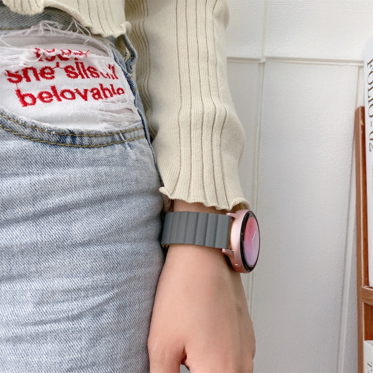 20mm For Samsung Smart Watch Universal Silicone Magnetic Watch Band(Black+Orange) by bashfashion