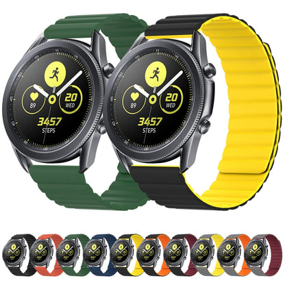 22mm For Samsung Smart Watch Universal Silicone Magnetic Watch Band(Grey+Orange) by bashfashion