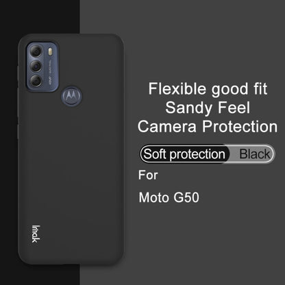For Motorola Moto G50 IMAK UC-3 Series Shockproof Frosted TPU Protective Case(Black) by imak
