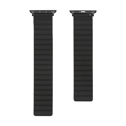 Silicone Magnetic Watch Band For Apple Watch Series 7 41mm / 6 & SE & 5 & 4 40mm / 3 & 2 & 1 38mm(Black) by bashfashion