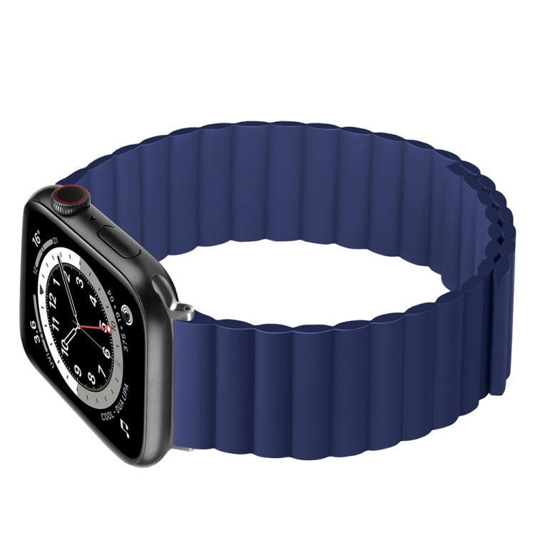 Silicone Magnetic Watch Band For Apple Watch Series 7 45mm / 6 & SE & 5 & 4 44mm / 3 & 2 & 1 42mm(Red) by bashfashion