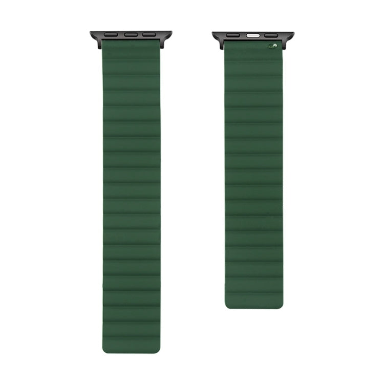 Silicone Magnetic Watch Band For Apple Watch Series 7 45mm / 6 & SE & 5 & 4 44mm / 3 & 2 & 1 42mm(Green) by bashfashion