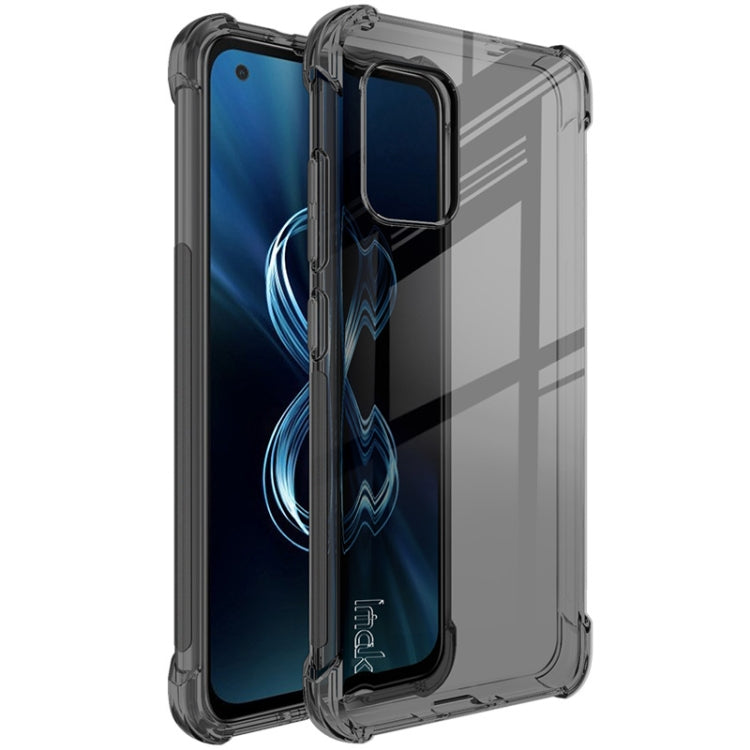 For Asus Zenfone 8 IMAK All-inclusive Shockproof Airbag TPU Case with Screen Protector(Transparent Black) by imak