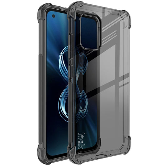 For Asus Zenfone 8 IMAK All-inclusive Shockproof Airbag TPU Case with Screen Protector(Transparent Black) by imak