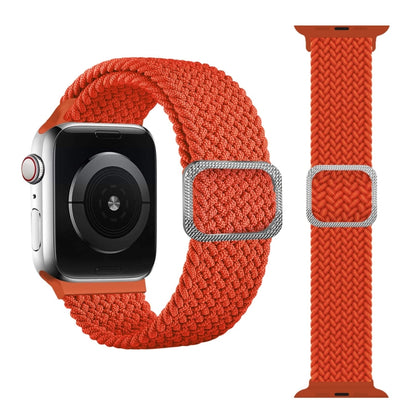 Buckle Braided Elastic Strap Watch Band For Apple Watch Ultra 49mm&Watch Ultra 2 49mm / Series 9&8&7 45mm / SE 3&SE 2&6&SE&5&4 44mm / 3&2&1 42mm(Orange) by bashfashion