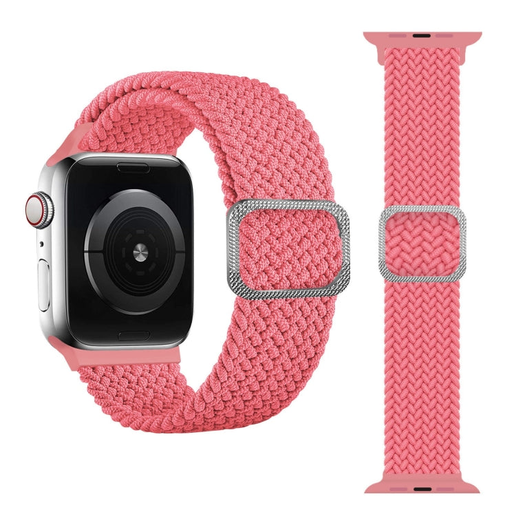Buckle Braided Elastic Strap Watch Band For Apple Watch Ultra 49mm&Watch Ultra 2 49mm / Series 9&8&7 45mm / SE 3&SE 2&6&SE&5&4 44mm / 3&2&1 42mm(Pink) by bashfashion