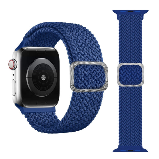 Buckle Braided Elastic Strap Watch Band For Apple Watch Ultra 49mm&Watch Ultra 2 49mm / Series 9&8&7 45mm / SE 3&SE 2&6&SE&5&4 44mm / 3&2&1 42mm(Blue) by bashfashion