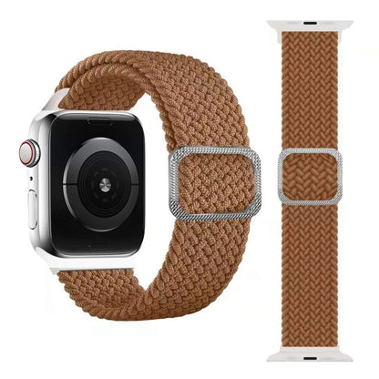 Buckle Braided Elastic Strap Watch Band For Apple Watch Ultra 49mm&Watch Ultra 2 49mm / Series 9&8&7 45mm / SE 3&SE 2&6&SE&5&4 44mm / 3&2&1 42mm(Coffee) by bashfashion
