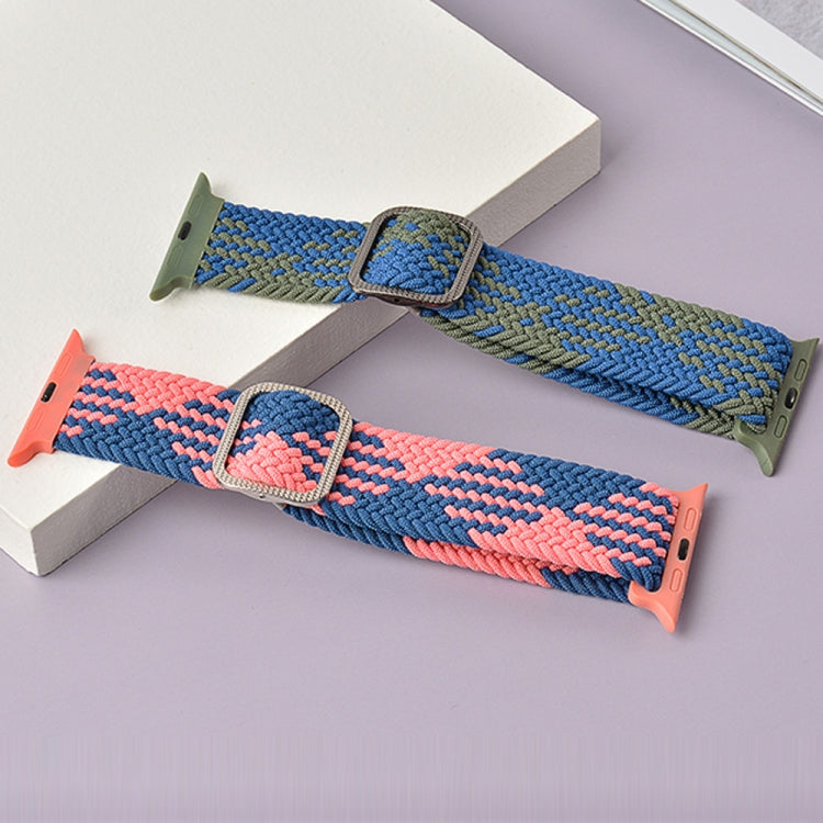 Buckle Braided Elastic Strap Watch Band For Apple Watch Ultra 49mm&Watch Ultra 2 49mm / Series 9&8&7 45mm / SE 3&SE 2&6&SE&5&4 44mm / 3&2&1 42mm(Bright Orange) by bashfashion