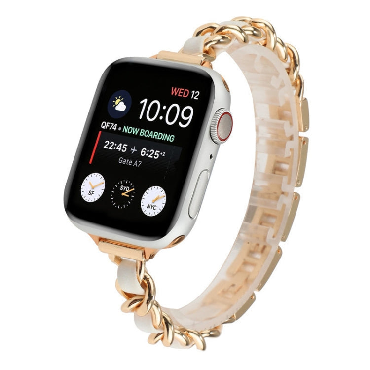 Small Waist Stainless Steel Strap Watch Band For Apple Watch Ultra 49mm&Watch Ultra 2 49mm / Series 9&8&7 45mm / SE 3&SE 2&6&SE&5&4 44mm / 3&2&1 42mm(Rose Gold White) by bashfashion