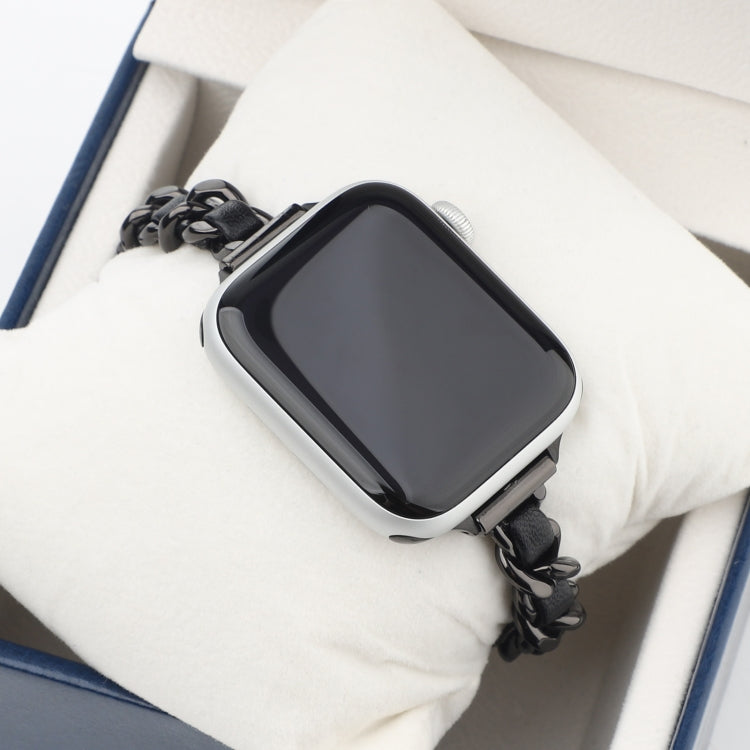 Small Waist Stainless Steel Strap Watch Band For Apple Watch Ultra 49mm&Watch Ultra 2 49mm / Series 9&8&7 45mm / SE 3&SE 2&6&SE&5&4 44mm / 3&2&1 42mm(Black) by bashfashion