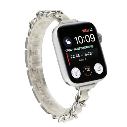 Small Waist Stainless Steel Strap Watch Band For Apple Watch Ultra 49mm&Watch Ultra 2 49mm / Series 9&8&7 45mm / SE 3&SE 2&6&SE&5&4 44mm / 3&2&1 42mm(Silver White) by bashfashion