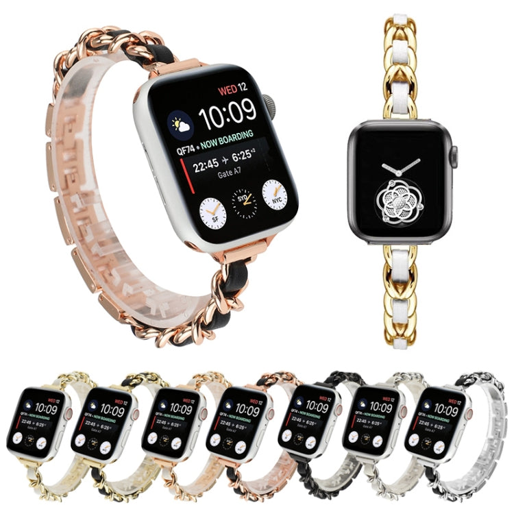 Small Waist Stainless Steel Strap Watch Band For Apple Watch Ultra 49mm&Watch Ultra 2 49mm / Series 9&8&7 45mm / SE 3&SE 2&6&SE&5&4 44mm / 3&2&1 42mm(Rose Gold White) by bashfashion