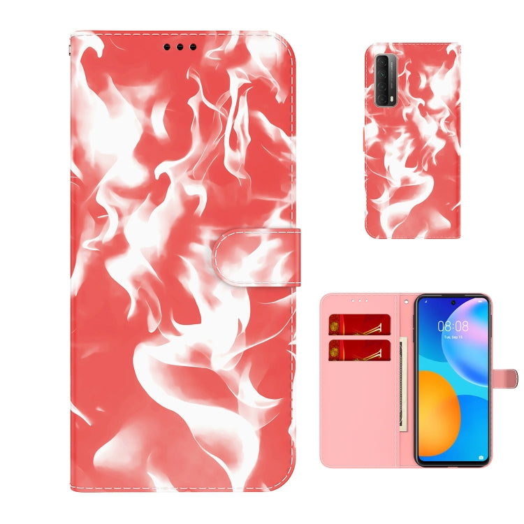 For Huawei P smart 2021 / Y7a Cloud Fog Pattern Horizontal Flip Leather Case with Holder & Card Slot & Wallet(Red) by AutSpace