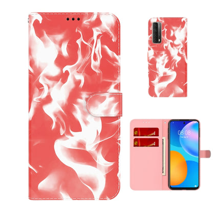 For Huawei P smart 2021 / Y7a Cloud Fog Pattern Horizontal Flip Leather Case with Holder & Card Slot & Wallet(Red) by AutSpace