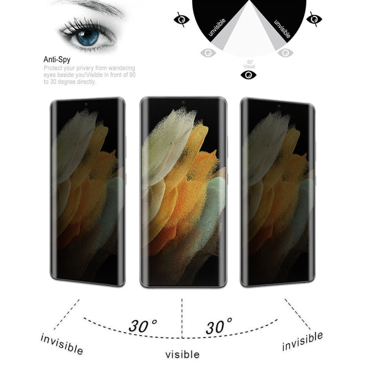For Samsung Galaxy S21 Ultra 5G 0.3mm 9H Surface Hardness 3D Curved Surface Privacy Glass Film by bashfashion