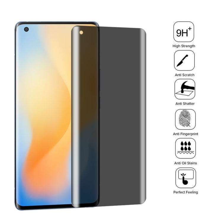 For vivo X50 Pro 0.3mm 9H Surface Hardness 3D Curved Surface Privacy Glass Film by bashfashion