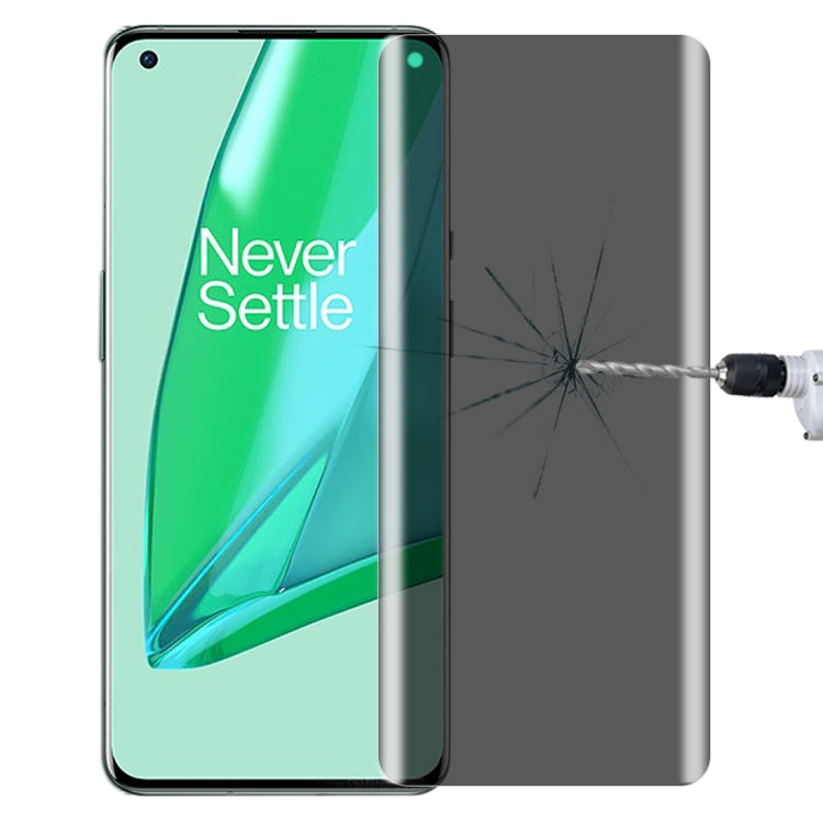 For OnePlus 9 Pro No Fingerprint Unlock 0.3mm 9H Surface Hardness 3D Curved Surface Privacy Glass Film by bashfashion