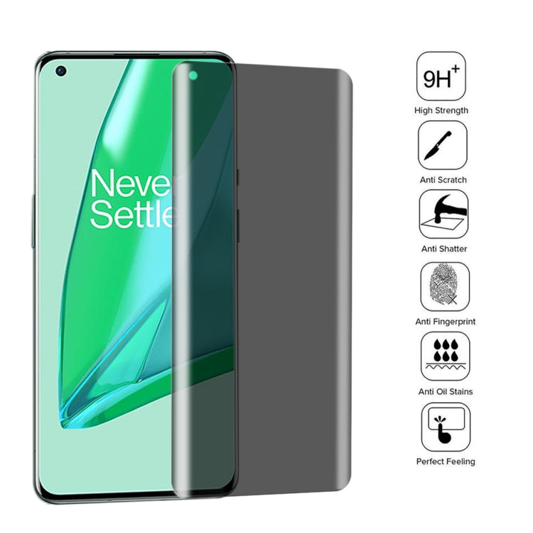 For OnePlus 9 Pro No Fingerprint Unlock 0.3mm 9H Surface Hardness 3D Curved Surface Privacy Glass Film by bashfashion