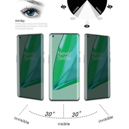 For OnePlus 9 Pro No Fingerprint Unlock 0.3mm 9H Surface Hardness 3D Curved Surface Privacy Glass Film by bashfashion