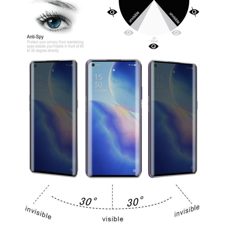 For OPPO Reno5 Pro 5G 0.3mm 9H Surface Hardness 3D Curved Surface Privacy Glass Film by bashfashion