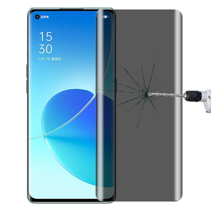 For OPPO Reno6 Pro 5G 0.3mm 9H Surface Hardness 3D Curved Surface Privacy Glass Film by bashfashion