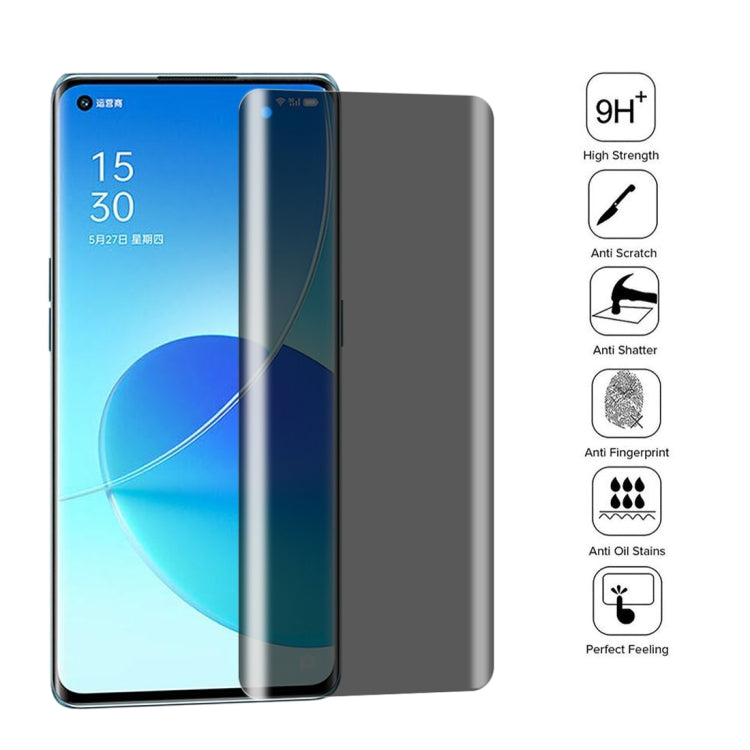 For OPPO Reno6 Pro 5G 0.3mm 9H Surface Hardness 3D Curved Surface Privacy Glass Film by bashfashion