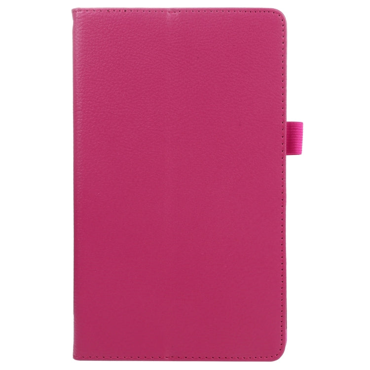 For Samsung Galaxy Tab A7 Lite T220 / T225 Litchi Texture Solid Color Horizontal Flip Leather Case with Holder & Pen Slot(Rose Red) by bashfashion