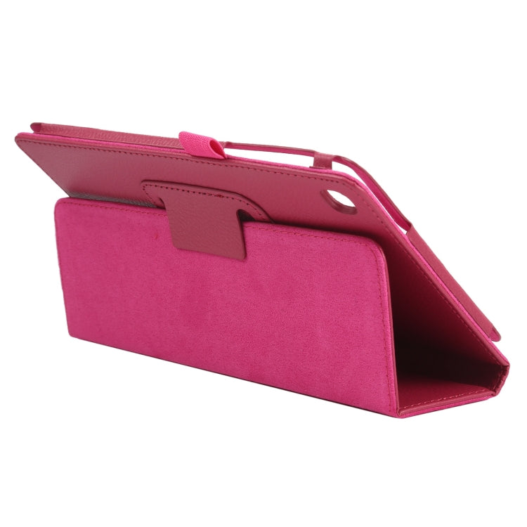 For Samsung Galaxy Tab A7 Lite T220 / T225 Litchi Texture Solid Color Horizontal Flip Leather Case with Holder & Pen Slot(Rose Red) by bashfashion