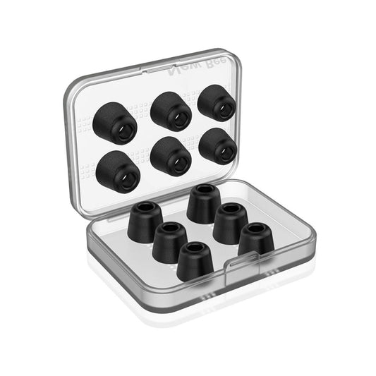 6 Pairs New Bee NB-M1 Slow Rebound Memory Foam Ear Caps with Storage Box, Suitable for 5mm-7mm Earphone Plugs(Black) by New Bee
