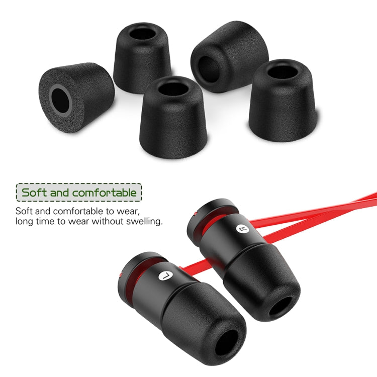 6 Pairs New Bee NB-M1 Slow Rebound Memory Foam Ear Caps with Storage Box, Suitable for 5mm-7mm Earphone Plugs(Black) by New Bee