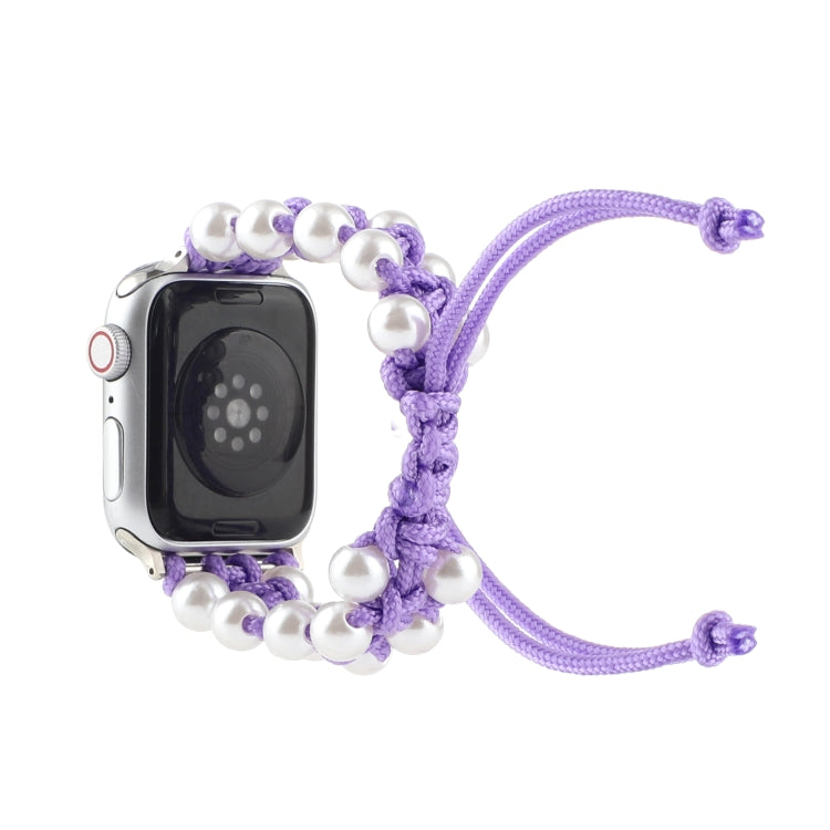 Umbrella Rope Bead Nylon Watch Band For Apple Watch Ultra 49mm&Watch Ultra 2 49mm / Series 9&8&7 45mm / SE 3&SE 2&6&SE&5&4 44mm / 3&2&1 42mm(Purple) by bashfashion