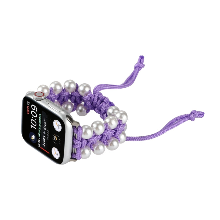 Umbrella Rope Bead Nylon Watch Band For Apple Watch Ultra 49mm&Watch Ultra 2 49mm / Series 9&8&7 45mm / SE 3&SE 2&6&SE&5&4 44mm / 3&2&1 42mm(Purple) by bashfashion