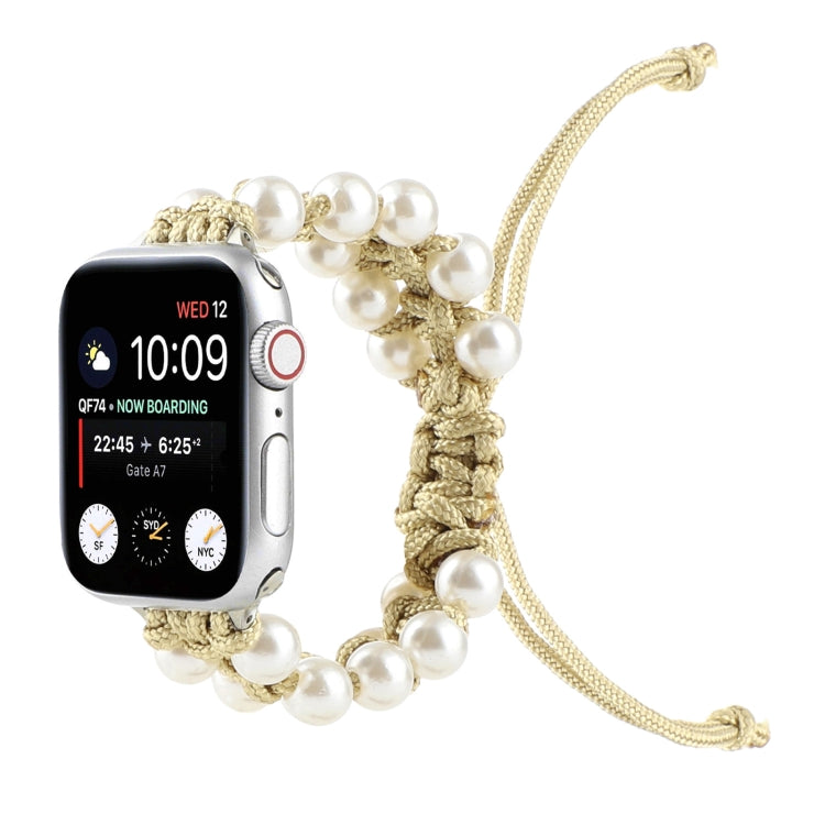 Umbrella Rope Bead Nylon Watch Band For Apple Watch Ultra 49mm&Watch Ultra 2 49mm / Series 9&8&7 45mm / SE 3&SE 2&6&SE&5&4 44mm / 3&2&1 42mm(Yellow) by bashfashion