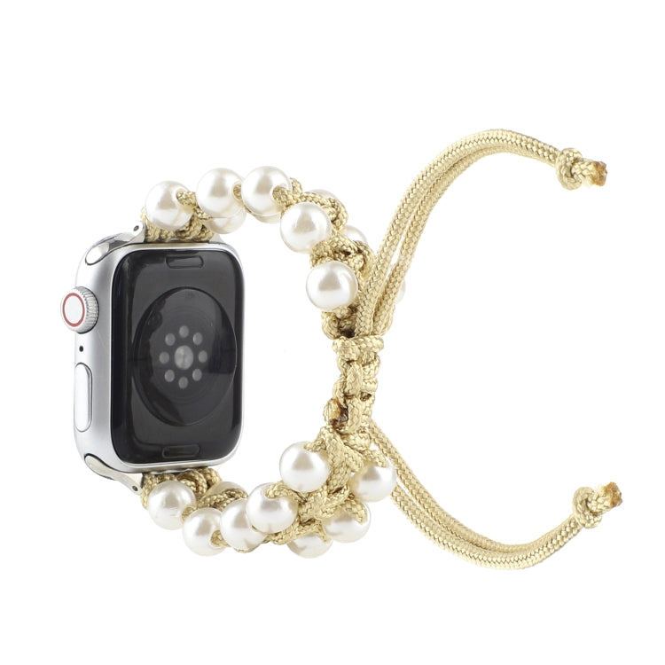 Umbrella Rope Bead Nylon Watch Band For Apple Watch Ultra 49mm&Watch Ultra 2 49mm / Series 9&8&7 45mm / SE 3&SE 2&6&SE&5&4 44mm / 3&2&1 42mm(Yellow) by bashfashion