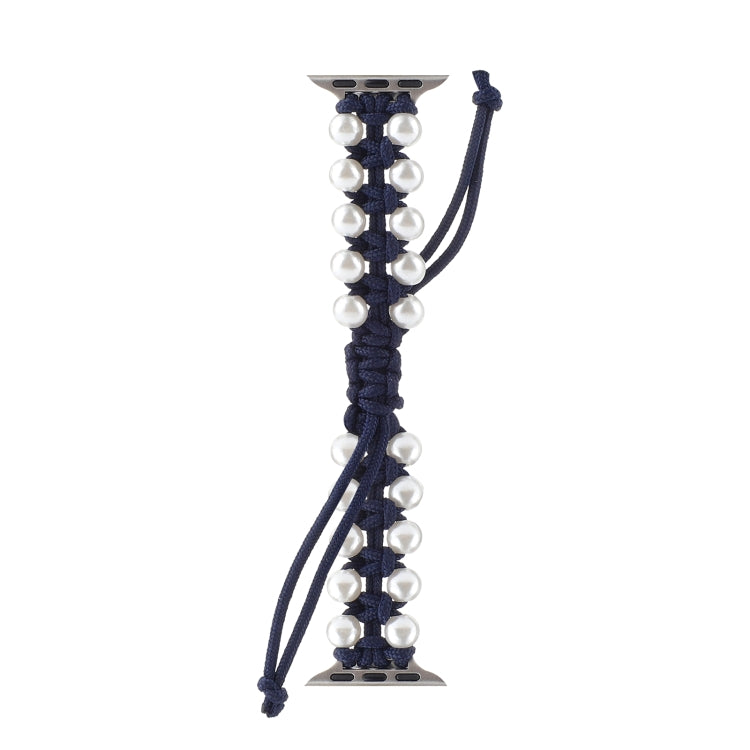 Umbrella Rope Bead Nylon Watch Band For Apple Watch Ultra 49mm&Watch Ultra 2 49mm / Series 9&8&7 45mm / SE 3&SE 2&6&SE&5&4 44mm / 3&2&1 42mm(Blue) by bashfashion