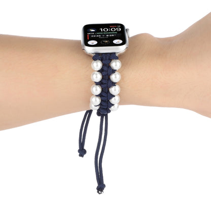 Umbrella Rope Bead Nylon Watch Band For Apple Watch Ultra 49mm&Watch Ultra 2 49mm / Series 9&8&7 45mm / SE 3&SE 2&6&SE&5&4 44mm / 3&2&1 42mm(Blue) by bashfashion