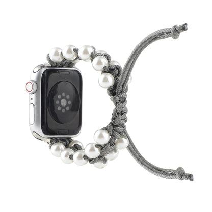Umbrella Rope Bead Nylon Watch Band For Apple Watch Ultra 49mm&Watch Ultra 2 49mm / Series 9&8&7 45mm / SE 3&SE 2&6&SE&5&4 44mm / 3&2&1 42mm(Gray) by bashfashion