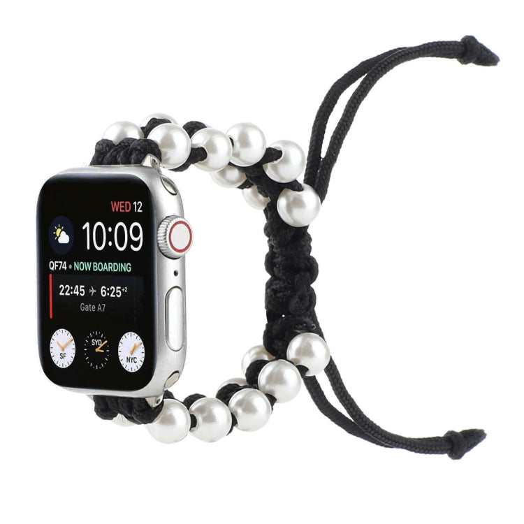 Umbrella Rope Bead Nylon Watch Band For Apple Watch Ultra 49mm&Watch Ultra 2 49mm / Series 9&8&7 45mm / SE 3&SE 2&6&SE&5&4 44mm / 3&2&1 42mm(Black) by bashfashion